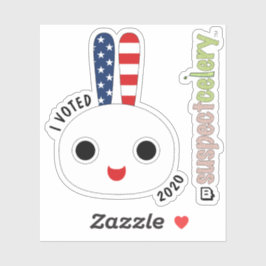 Adesivo Eu votei Red White Blue Bunny + SuspectCelery™