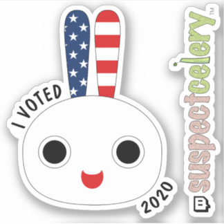 Adesivo Eu votei Red White Blue Bunny + SuspectCelery™