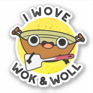 Adesivo Eu Wove Wok E Woll Cute Chinês Wok Pun Sticker