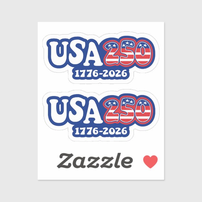 Adesivo EUA 250 - O 250º aniversário do Azul Branco Vermel (Folha)