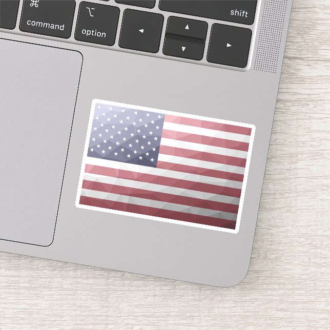 Adesivo EUA bandeira Red White Blue América Malha Geométri (Detalhe)