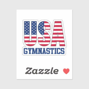 Adesivo EUA com American Flag Gymnastics Sports