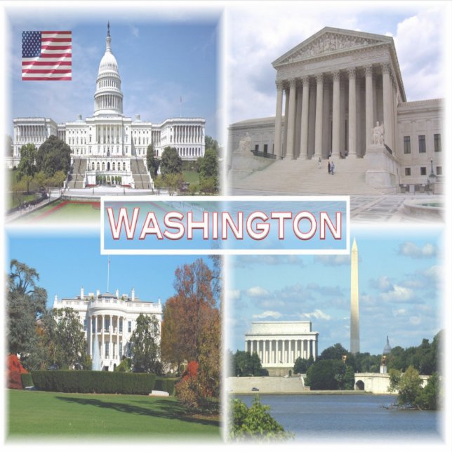 Adesivo EUA Washington - Capitólio - Supremo Tribunal (Frente)