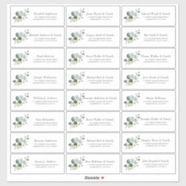 Adesivo Eucalyptus Greenery Nomes de Convidados Menores