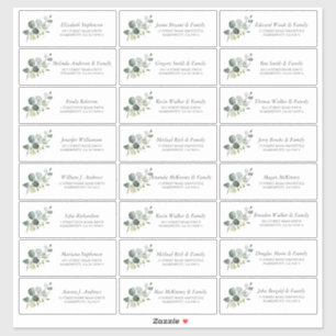 Adesivo Eucalyptus Greenery Nomes de Convidados Menores