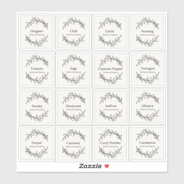 Adesivo Eucalyptus Kitchen Culinary Herbs Script 2 (Folha)