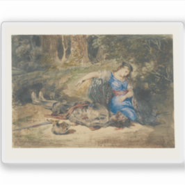 Adesivo Eugène Delacroix - A Morte de Lara