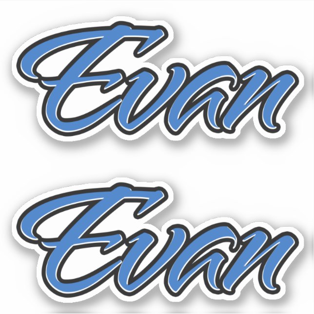 Adesivo Evan Name blue Aufkleber Sticker Stickerset (Frente)