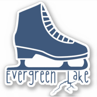Adesivo Evergreen Lake, Colorado, Blue Ice Skating