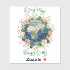 Adesivo Every Day Earth Day Floral Wreath Earth
