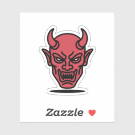 Adesivo Evil Red Devil Face Halloween Sticker
