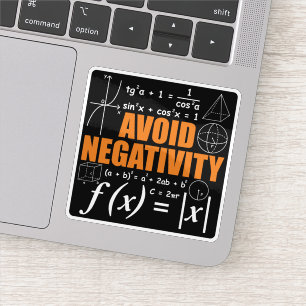 Adesivo Evite a negatividade Engraçado Professor de Matemá