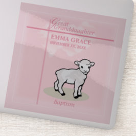 Adesivo Excelente Avô Baptism Garota Rosa
