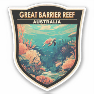 Adesivo Excelente Barrier Reef Austrália Viagem Art Vintag