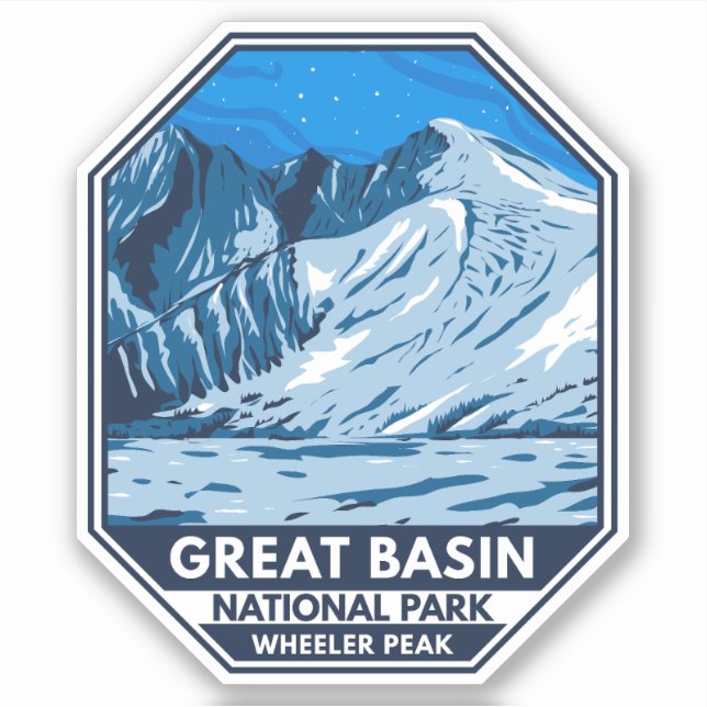 Adesivo Excelente Basin National Park Wheeler Peak Vintage (Frente)