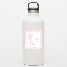 Adesivo Excelente Batismo Avô Lace Rosa Personalizado