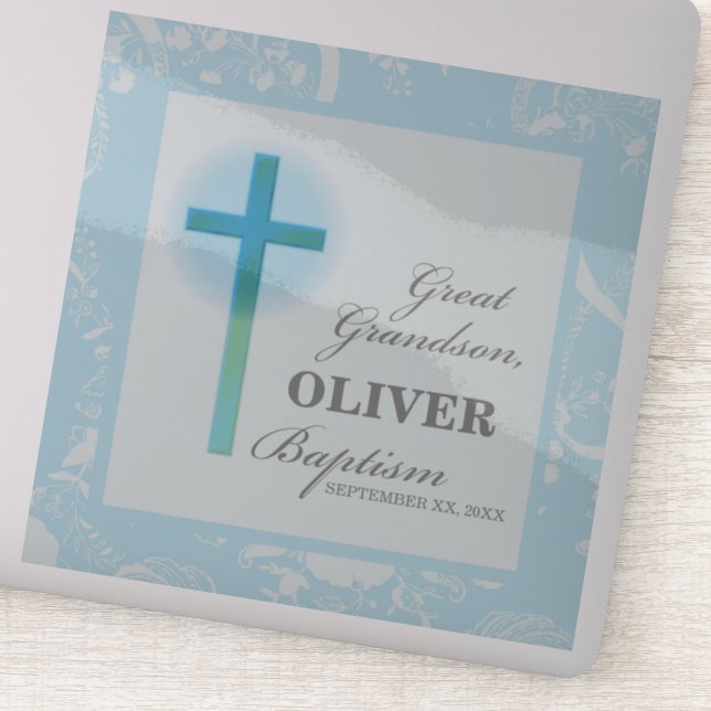 Adesivo Excelente Neto Baptism Blue Lace Personalizado (Detalhe)