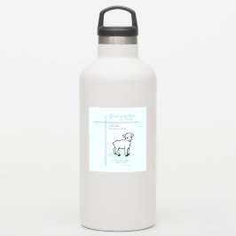 Adesivo Excelente Neto Baptism Blue Lamb Personalizado