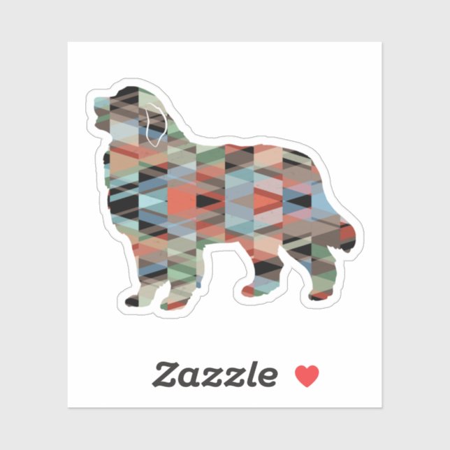 Adesivo Excelente Pirenéus Cães Raça Geo Xadrez Silhueta (Folha)