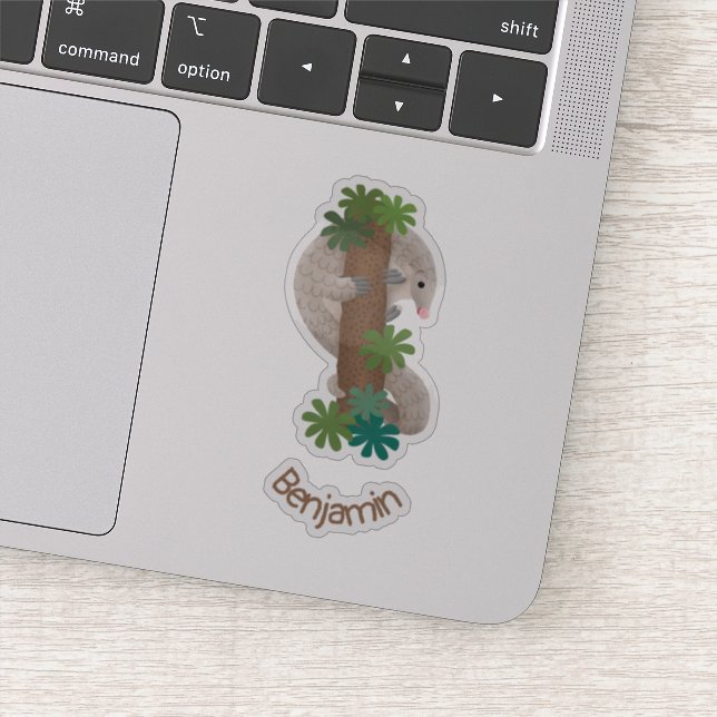 Adesivo Exemplo de tamanduá de pangolim feliz e bonito (Detalhe)