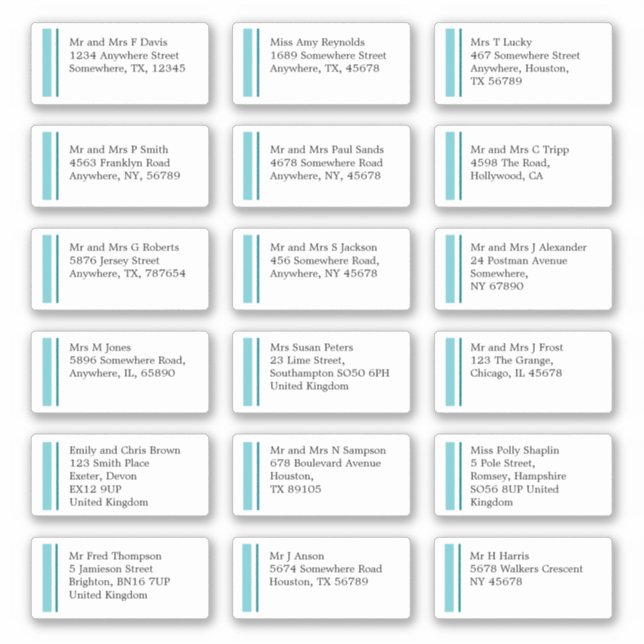 Adesivo Expedição de Endereço de Nome Individual da Linha  (Frente)