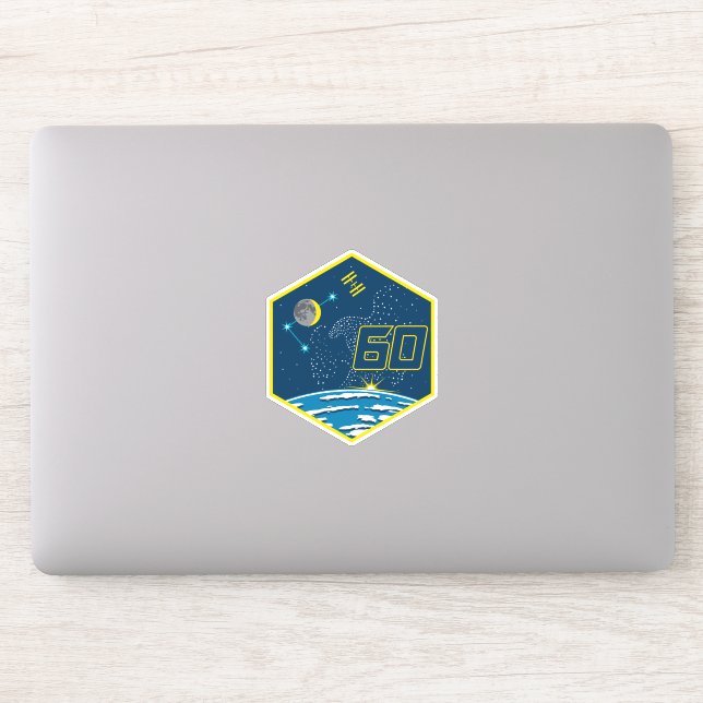 Adesivo Expedição de Estação Espacial Internacional ISS-60 (Computador)