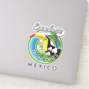 Adesivo Explore Troncones México logotipo retro