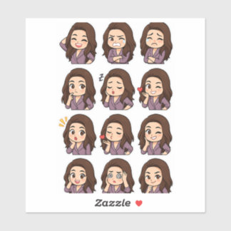 Adesivo Expresse Tudo: Pacote de Menina Chibi Fofa