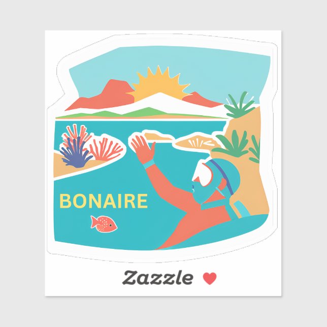 Adesivo êxtase de mergulho em Bonaire (Folha)