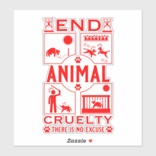 Adesivo Extremidade da crueldade animal