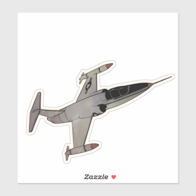 Adesivo F-104 Embarcação Estelar, Aeronave Interceptor (Folha)