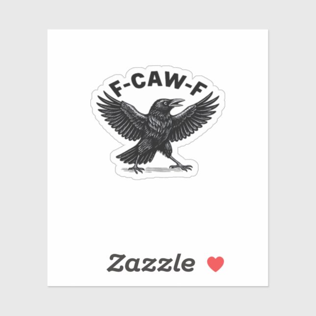 Adesivo F-Caw-F Bird Lover’s Humorous Pun Stickers Essenti (Folha)