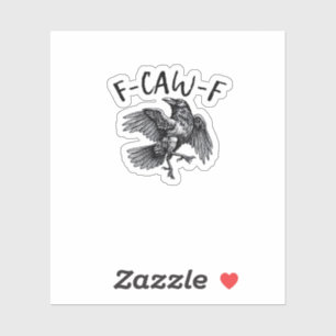 Adesivo F Caw F Corvo Engraçado Gráfico Vintage