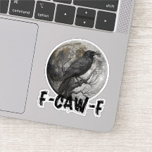 F-Caw-F Passarinho Preto Engraçado lua Gótico Humo