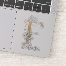 Adesivo F Monograma Floral Personalizado