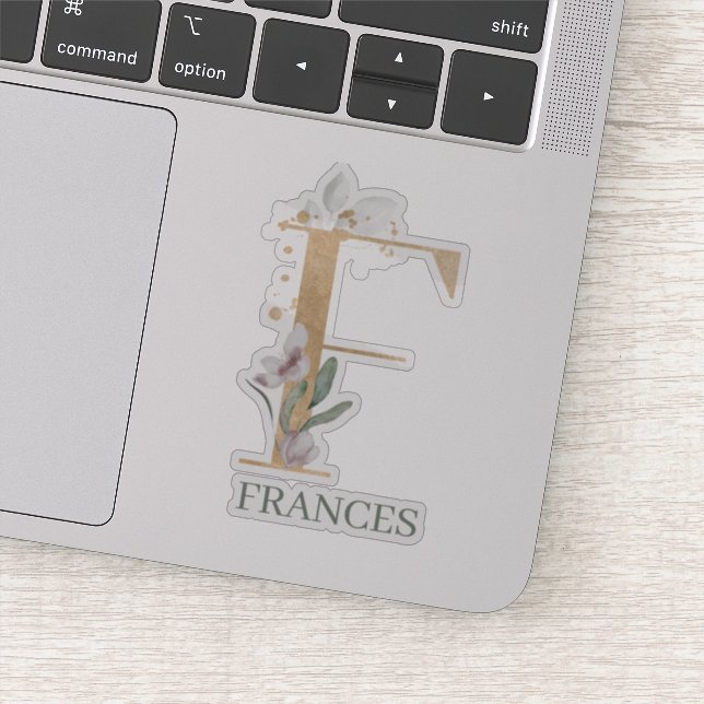 Adesivo F Monograma Floral Personalizado (Detalhe)