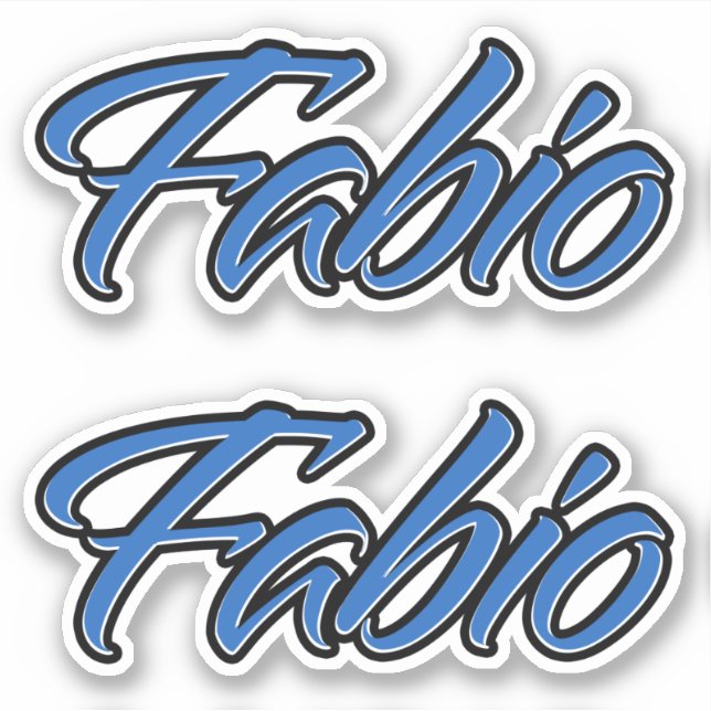 Adesivo Fabio Name blue Aufkleber Sticker Stickerset (Frente)