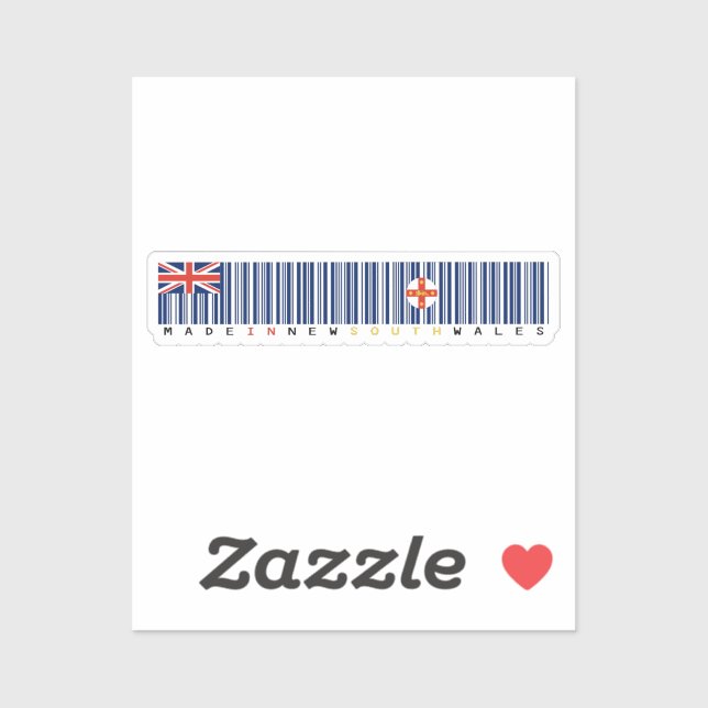 Adesivo Fabricado em New South Wales Barcode Flag Sticker (Folha)