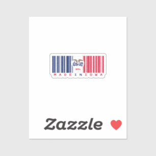 Adesivo Fabricado no Iowa Barcode Flag Sticker - Prioridad