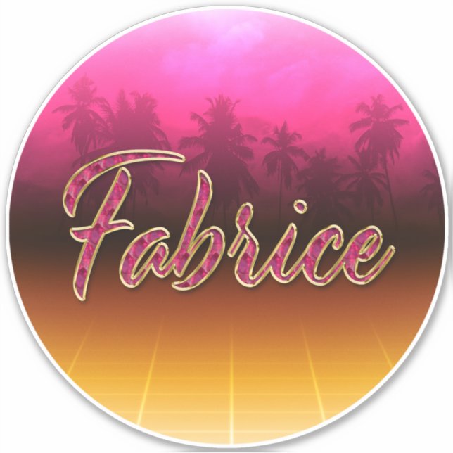 Adesivo Fabrice Vorname Name golden pink Aufkleber Sticker (Frente)