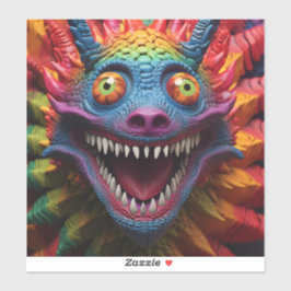 Adesivo Face monstruosa em cores arco-íris