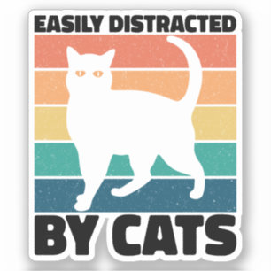 Adesivo Fácil Distração Por Gato gatinho Kawaii Engraçado