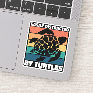 Adesivo Fácil Distração Por Tartarugas Legal No Mar Engraç