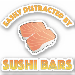 Adesivo Facilmente Distraído Por Barras De Sushi