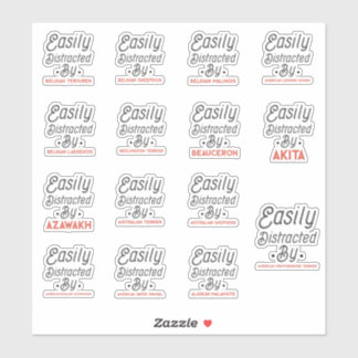 Adesivo Facilmente distraído por Cães, Pacote de