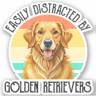 Adesivo Facilmente Distraído Por Golden Retrievers