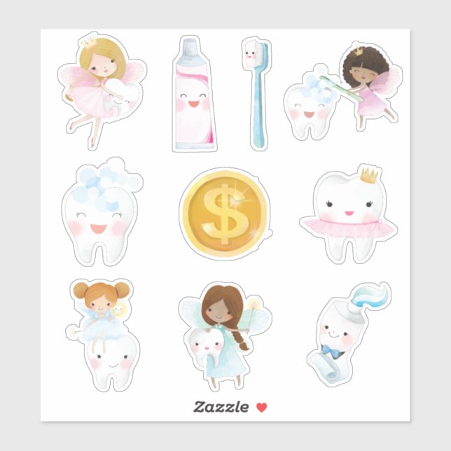 Adesivo Fada dos dentes das crianças (Folha)