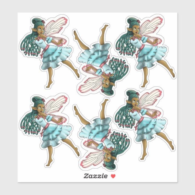 Adesivo Fadas Negras Cachorros (Folha)