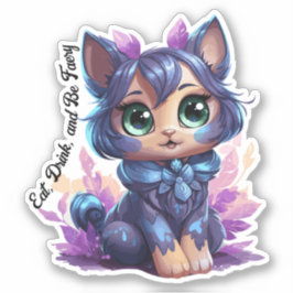 Adesivo Fae Cat Sticker - "Coma, Beba e Seja Frágil"