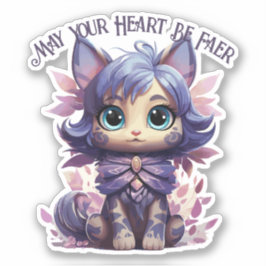 Adesivo Fae Cat Sticker - "Que O Seu Coração Seja Mais Fra